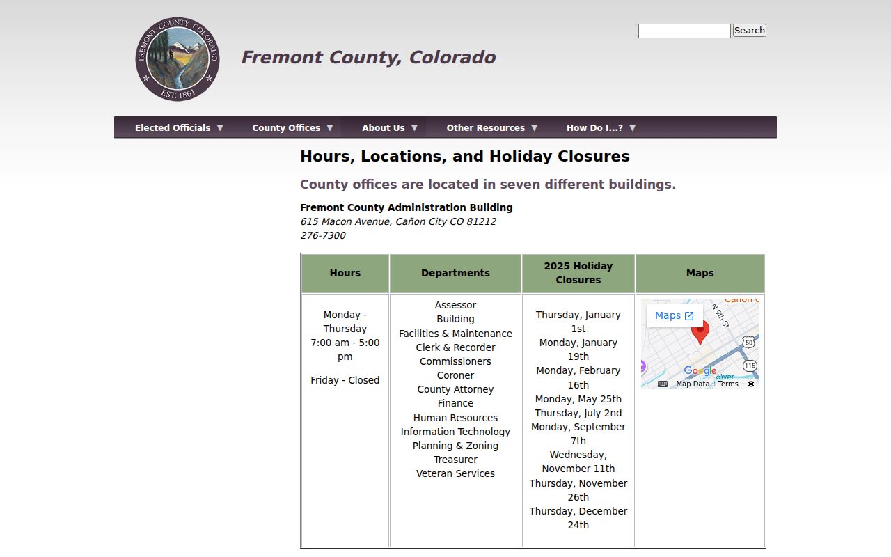 Fremont County Clerk of Court records hours and locations context