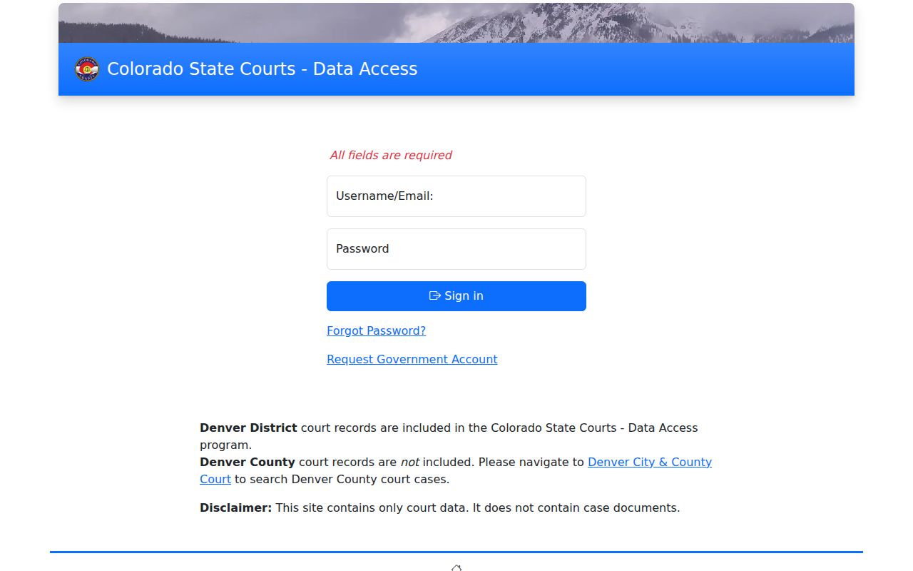 Fremont County court records Colorado State Courts Data Access gateway