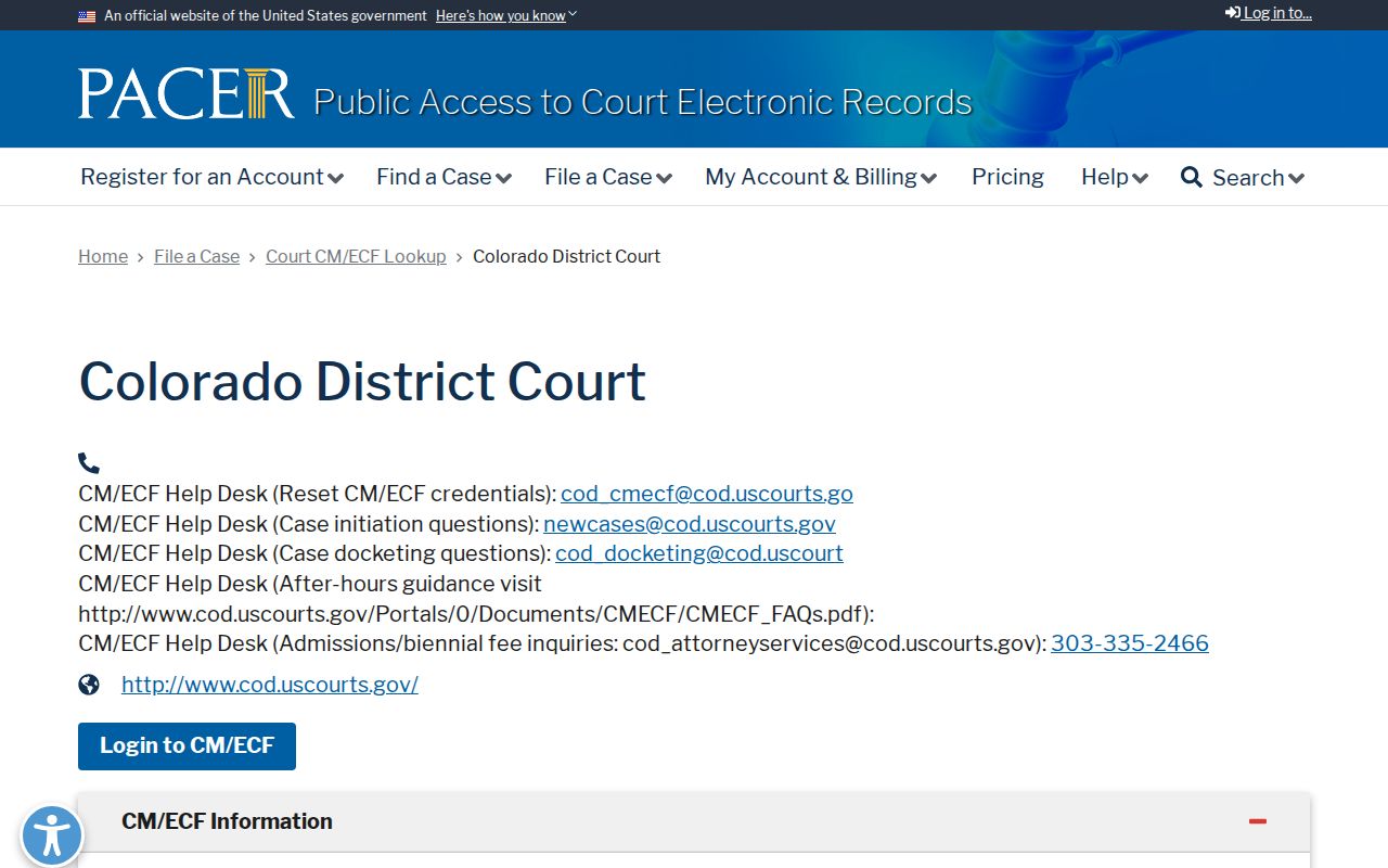 Fremont County District Court records and PACER Colorado District Court lookup distinction