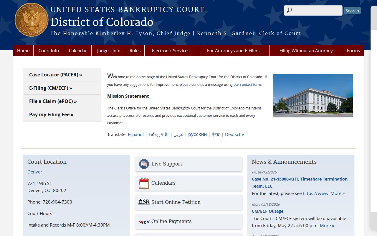 Fremont County District Court records compared with U.S. Bankruptcy Court for Colorado