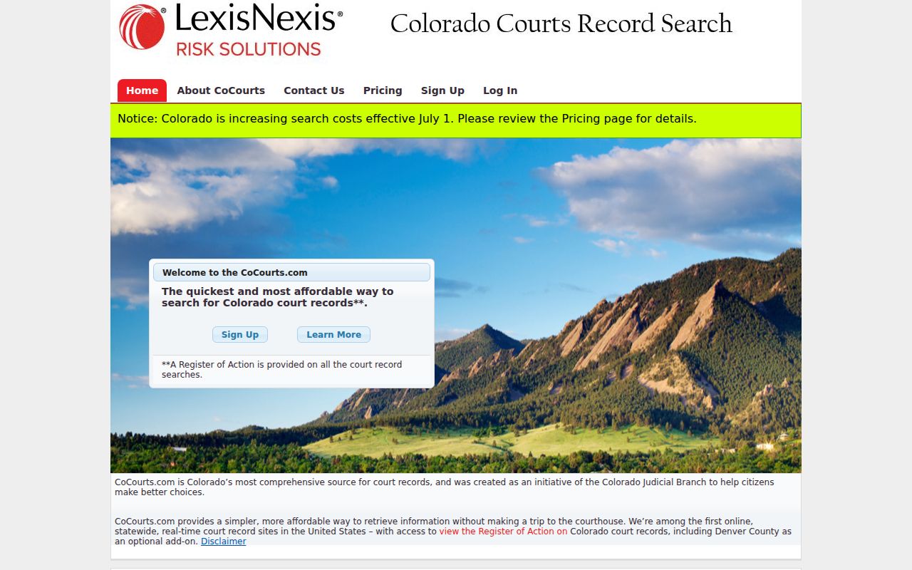 Fremont County court records CoCourts public case data search