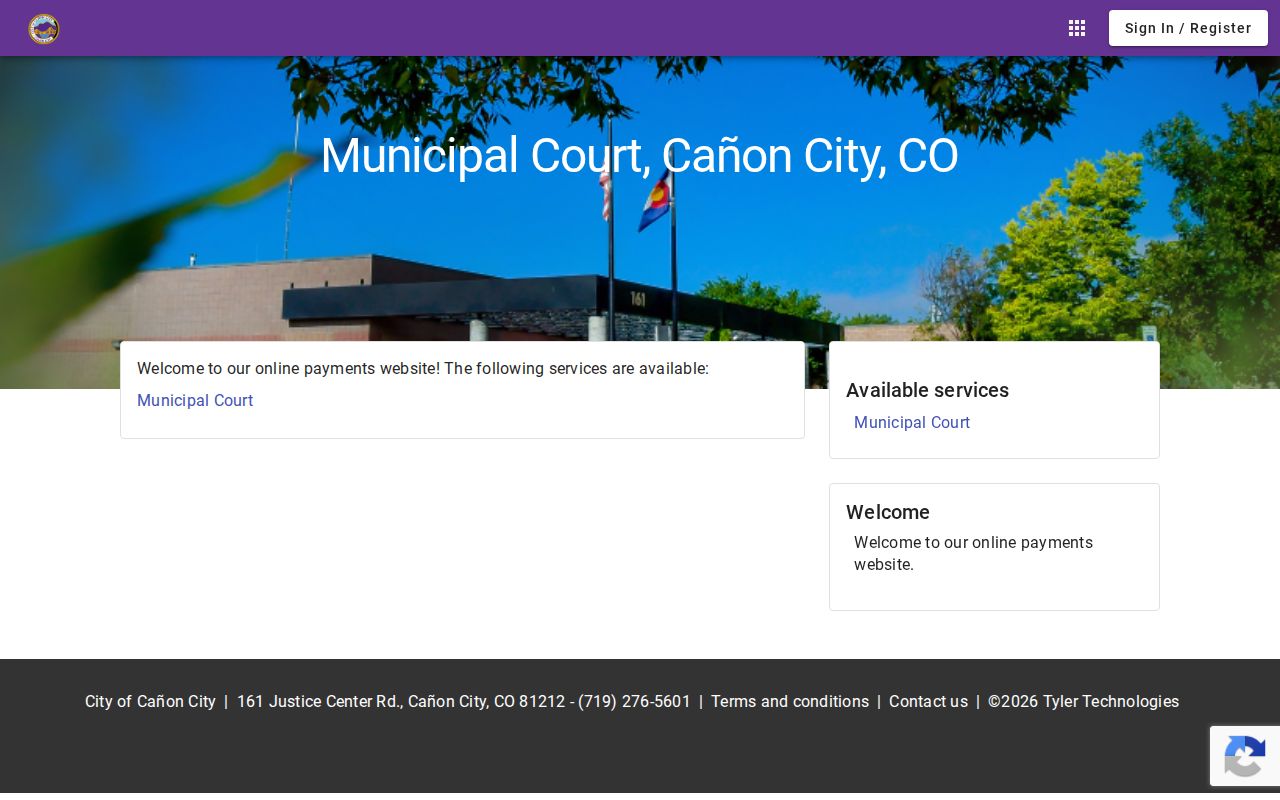Fremont County traffic court records Canon City Tyler online payment portal
